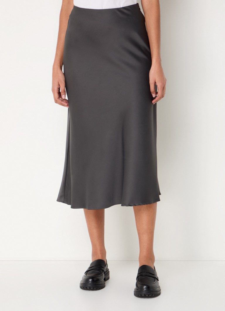 Jupe midi en satin Lena de la collection Femme Selected