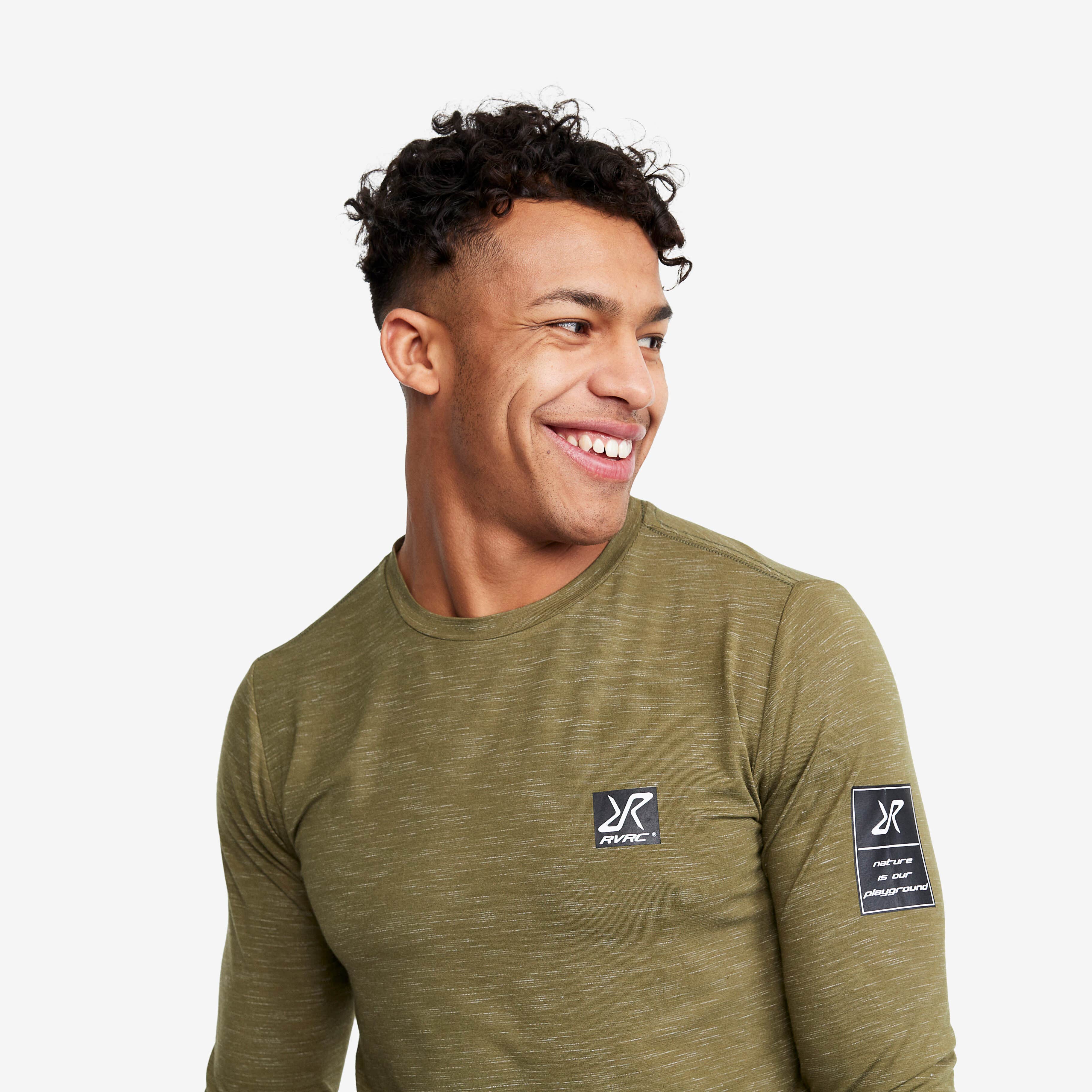 Adapt Long Sleeve Tee Homme Burnt Olive Melange
