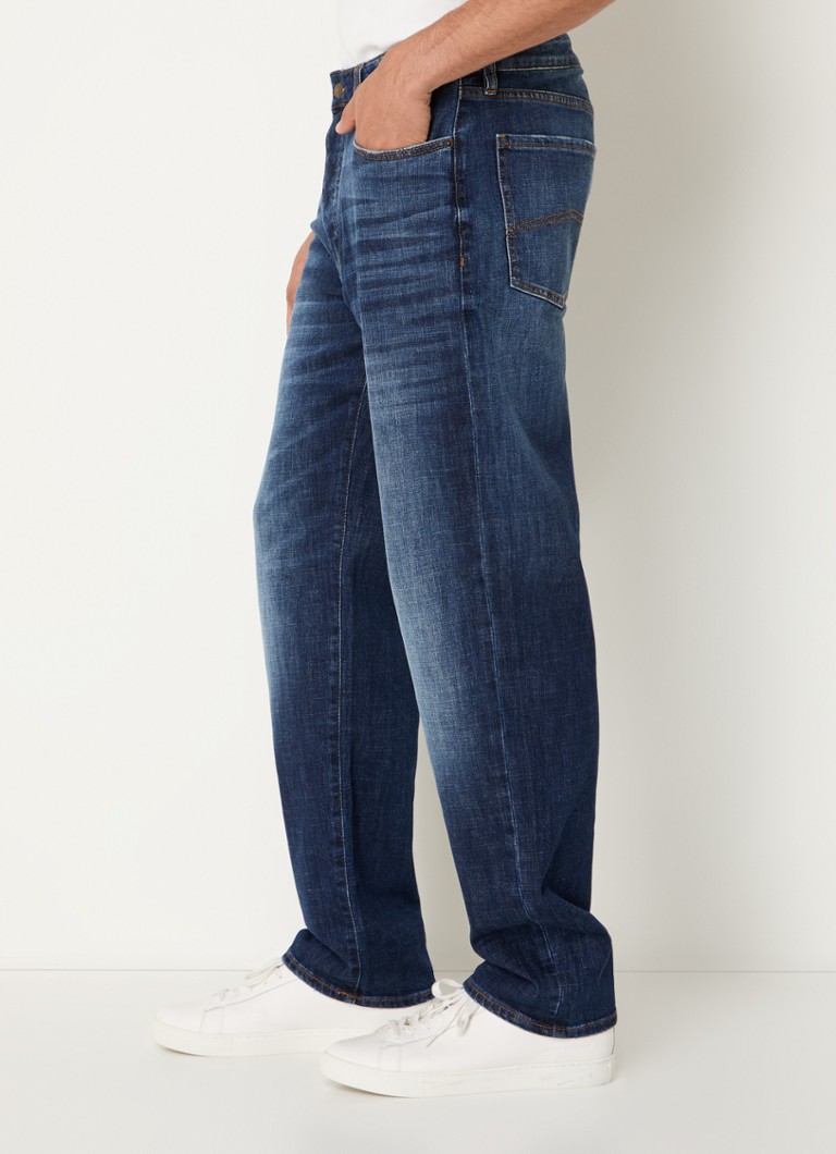Blugi Armani Exchange, croială lejeră, decolorare închisă