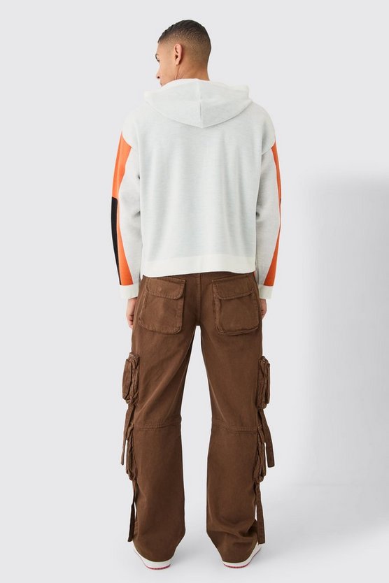 Kastiger Hoodie mit Moto-Print