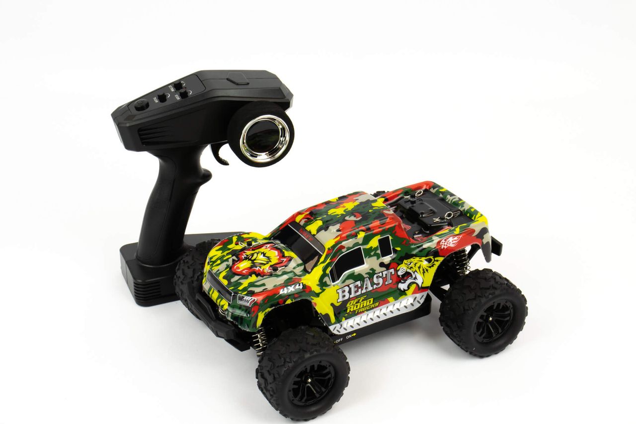 Blijr Blij´r Beast Red ferngesteuertes RC Auto 45 km/h, 1:18, 2 Akkus, Allrad, 100m, Monstertruck