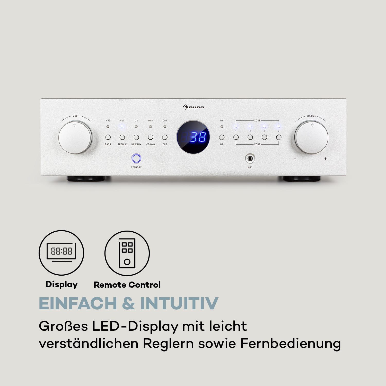 Auna AMP-CD950 DG Audioverstärker (Anzahl Kanäle: 4-Kanal, 800 W)