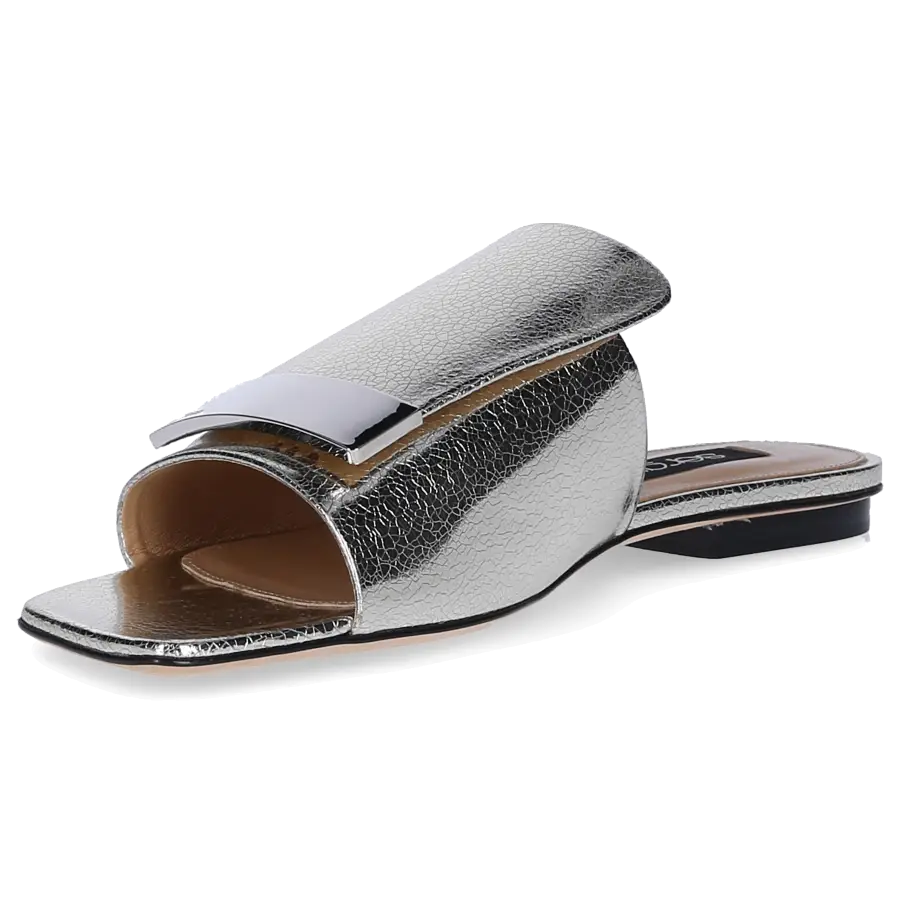 Sergio Rossi - Sandalen A80380 Leder metallic finished Silber-Plated - gold