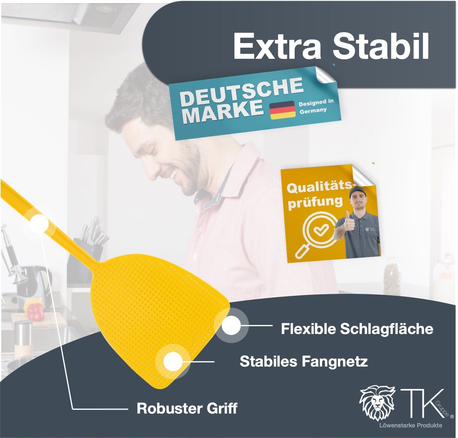 TK Gruppe Fliegenklatsche 10er Fliegenklatsche Klatsche Mückenschaber als Fliegenfänger