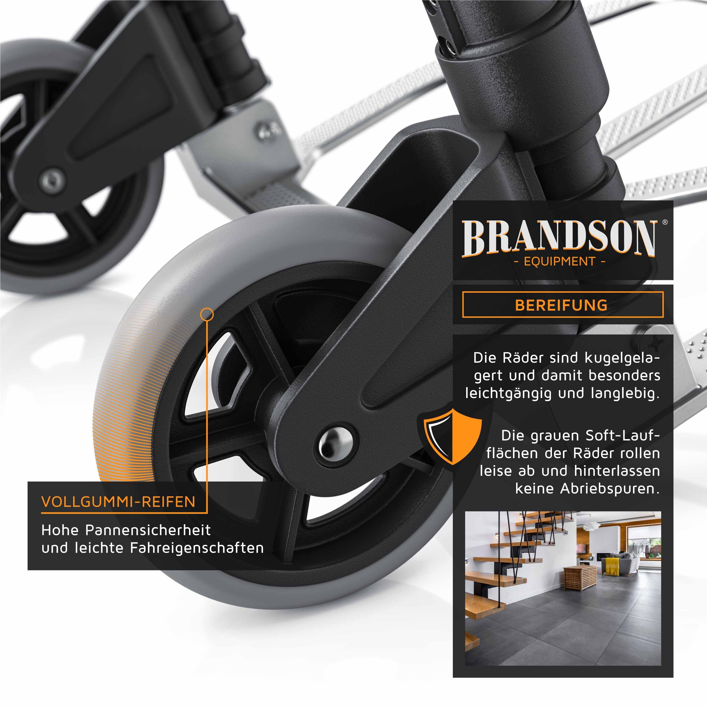 Brandson Sackkarre, Transportkarre klappbar mit 70 kg Last Vollgummireifen & Expanderseil