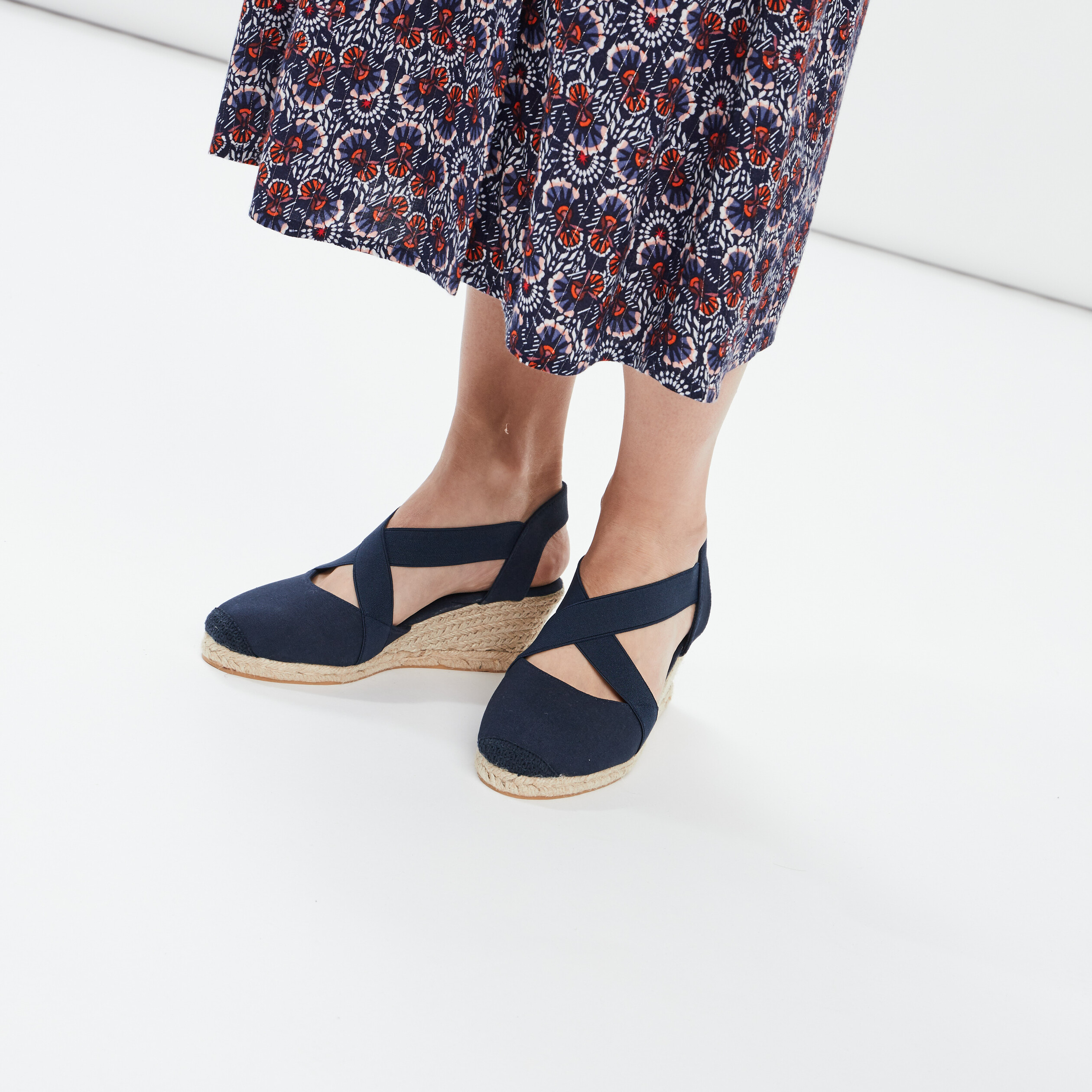 Sandales espadrilles compensées bleu femme | La Halle