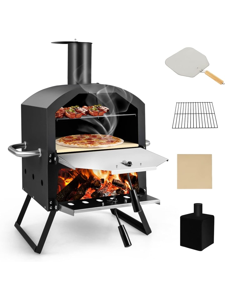 COSTWAY Pizzaofen Outdoor in Schwarz günstig kaufen onesize