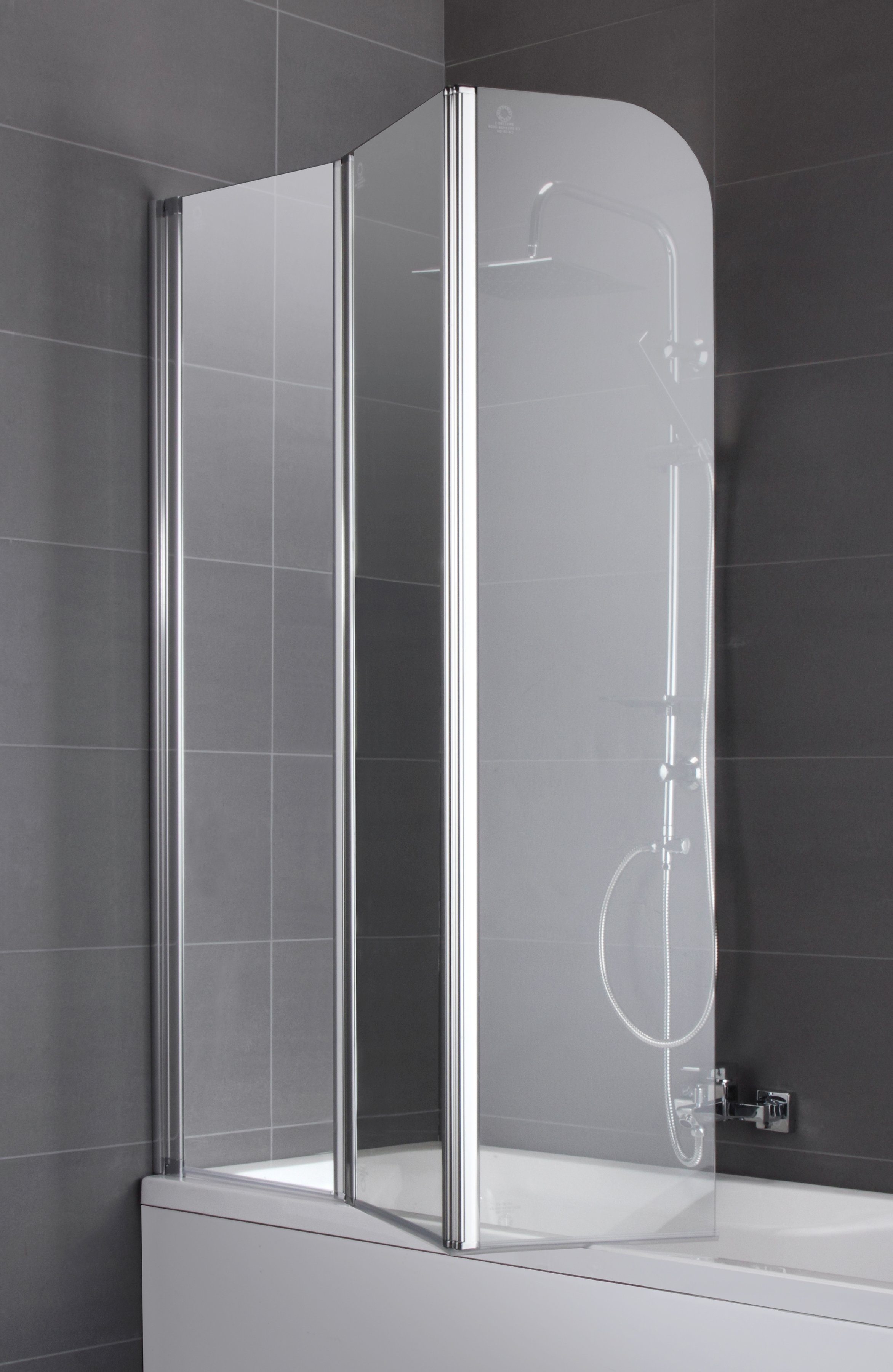 welltime Badewannenfaltwand Summer, Sicherheitsglas, (3 tlg), Duschabtrennung für Badewanne, Spritzschutzwand für Badewanne