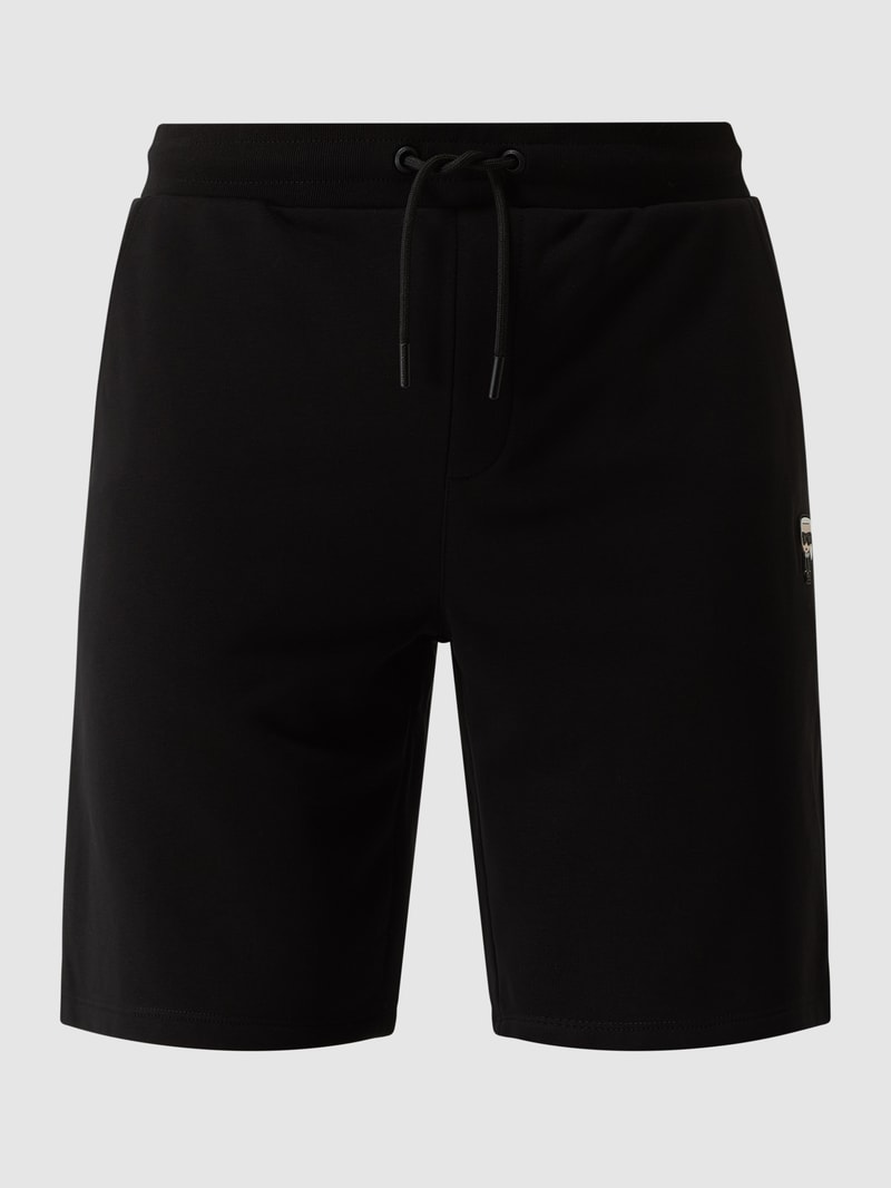 Sweatshorts mit Tunnelzug in schwarz