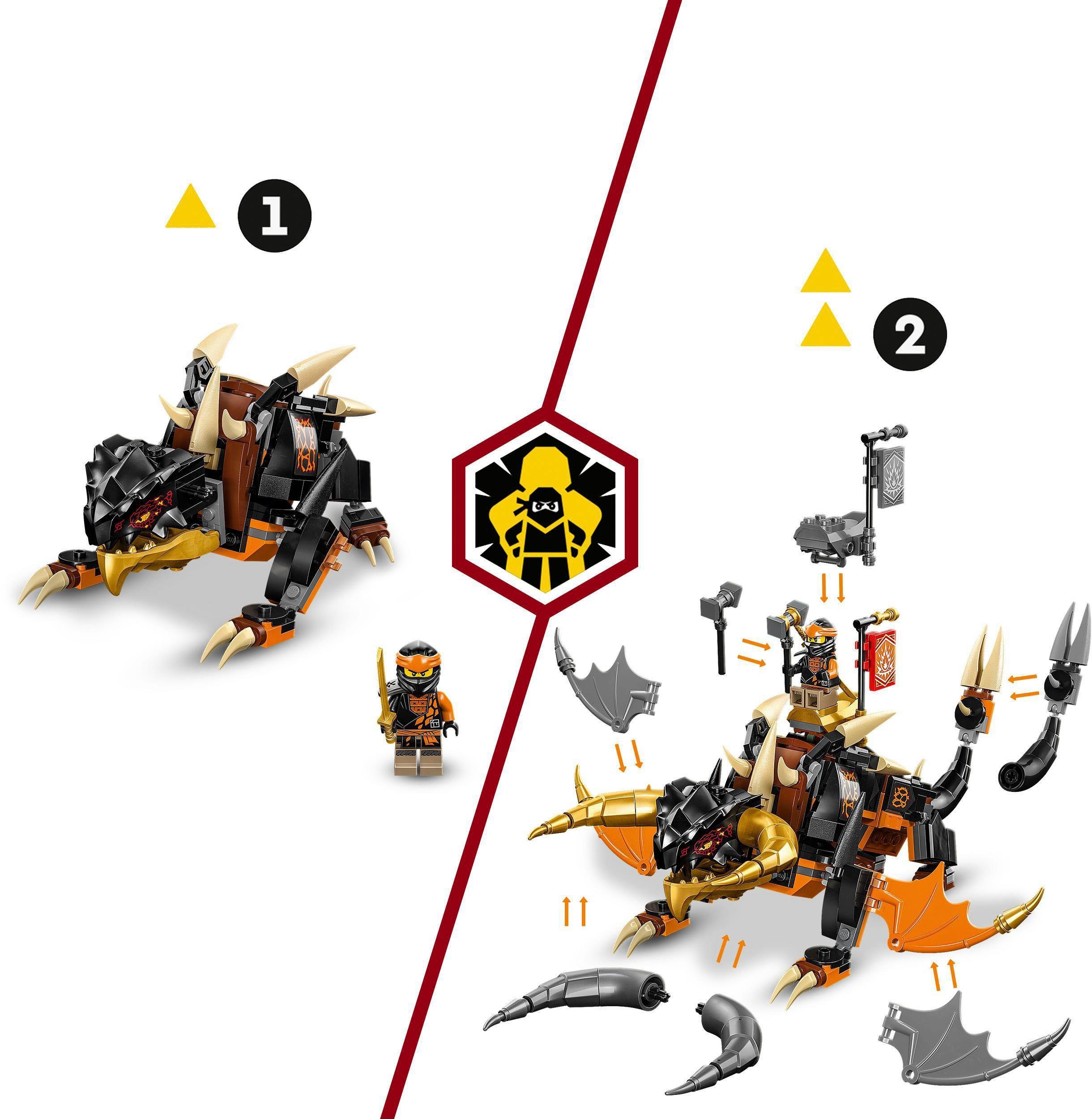 LEGO® Konstruktionsspielsteine Coles Erddrache EVO (71782), LEGO® NINJAGO, (285 St), Made in Europe