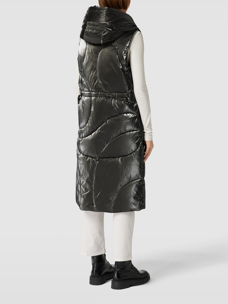 Steppweste mit Label-Details in silber