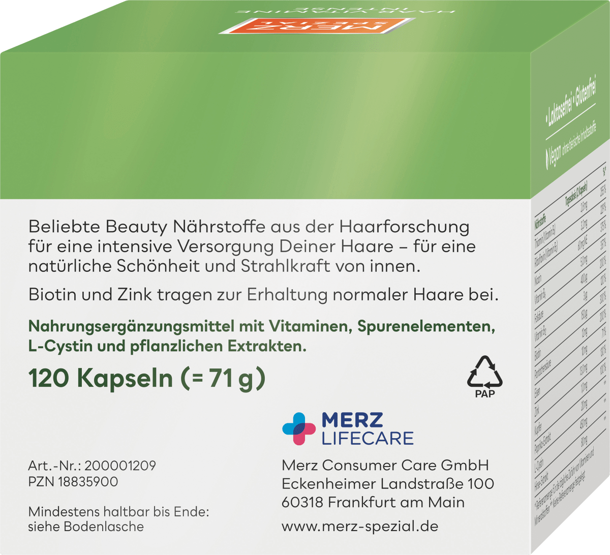 Haar Vitamine Intense Kapseln 120 St, 71 g