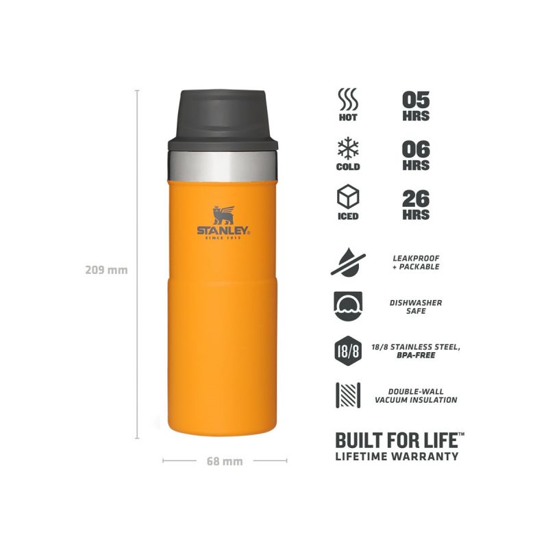 Stanley Classic Trigger-Action Travel MUG 12oz \/350ml Saffron