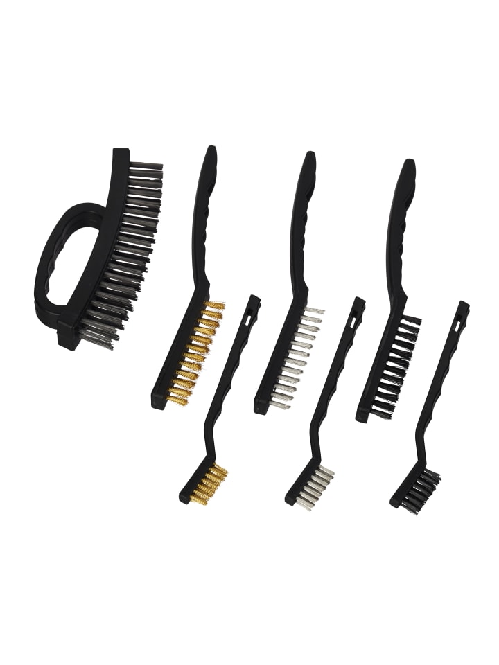 relaxdays 7tlg. Drahtbürsten Set in Schwarz günstig kaufen onesize