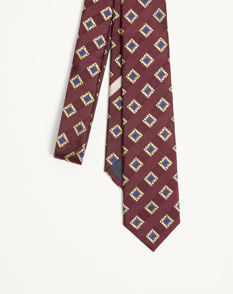 Valentie stropdas van zijde, wol en jacquard met design.