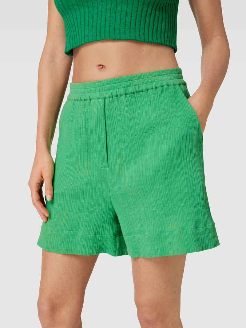 Shorts mit Strukturmuster in apfelgrün