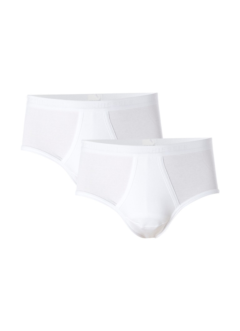 Schiesser Briefs in plain in 2-pack