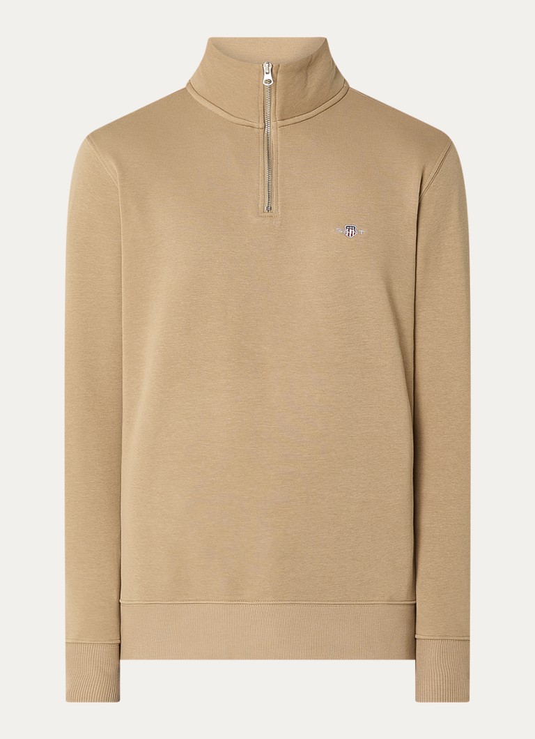 Gant sweater with half zip and logo embroidery