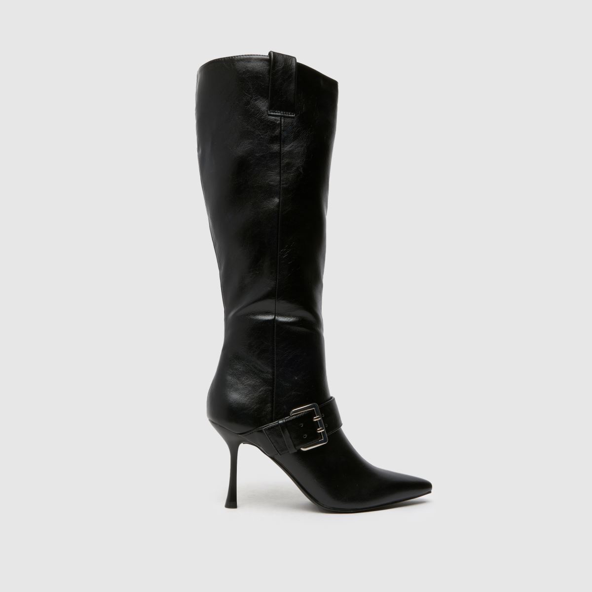 Schuh Darbie csatos térdig érő csizma fekete színben