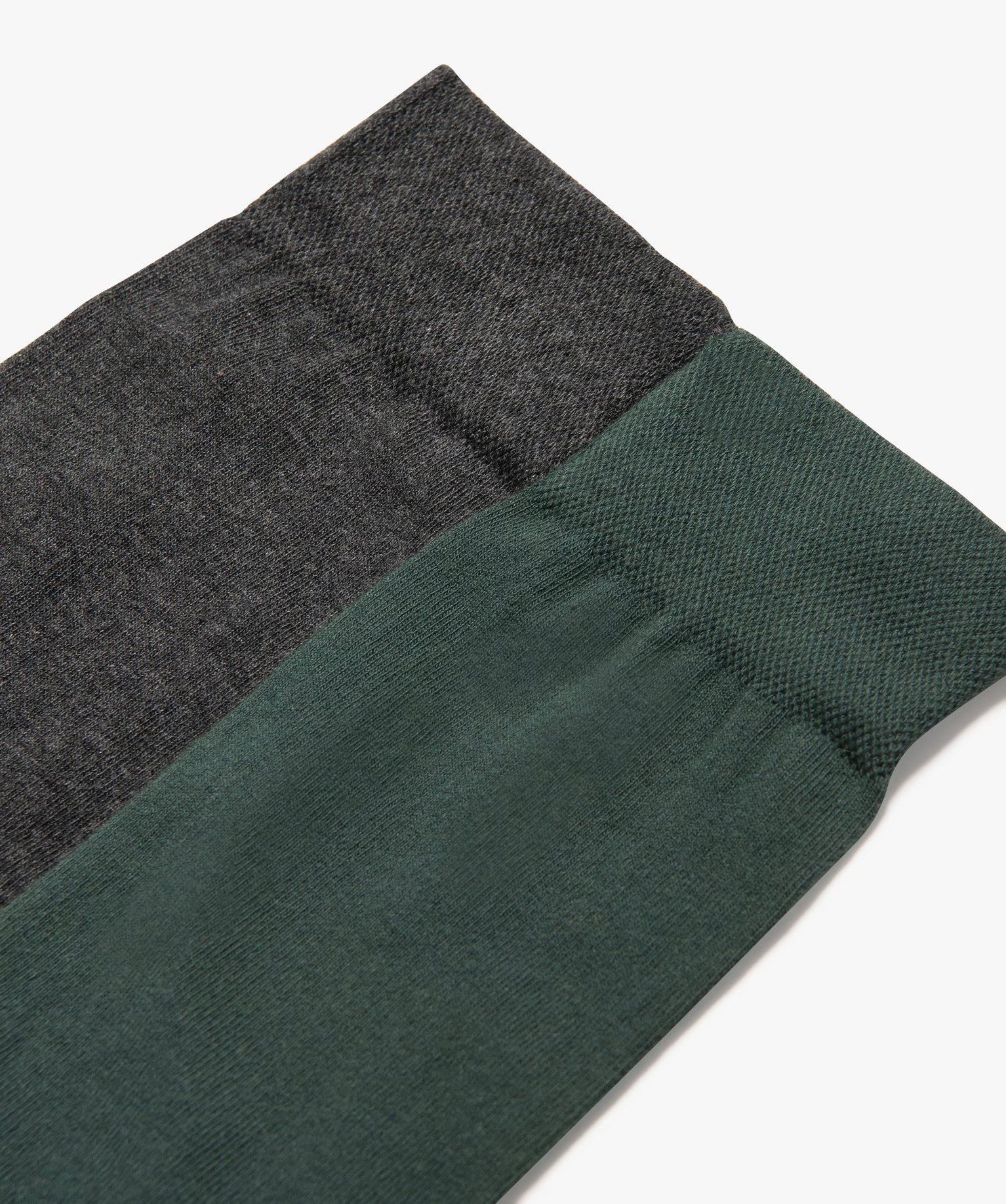 Chaussettes fines tige haute homme (lot de 2) vert | GEMO
