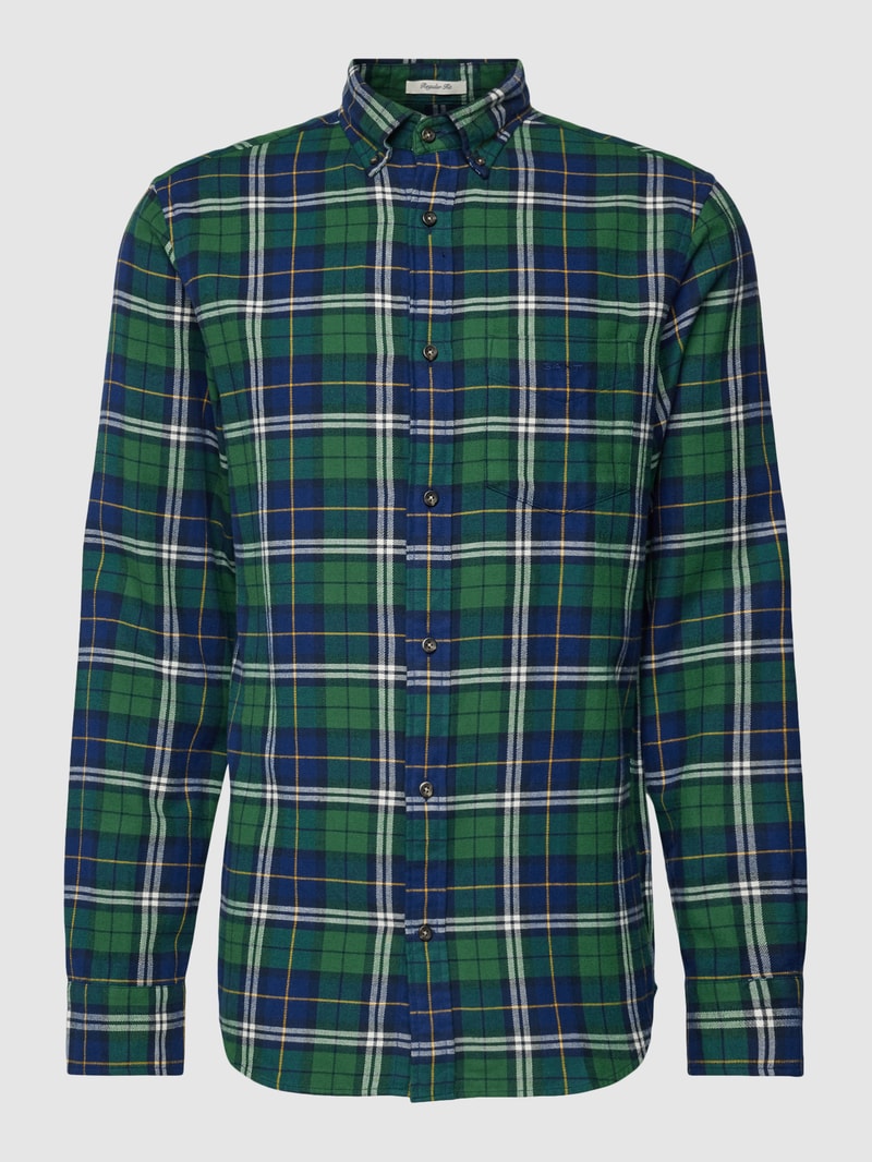 Regular Fit Freizeithemd mit Tartan-Karo in grün