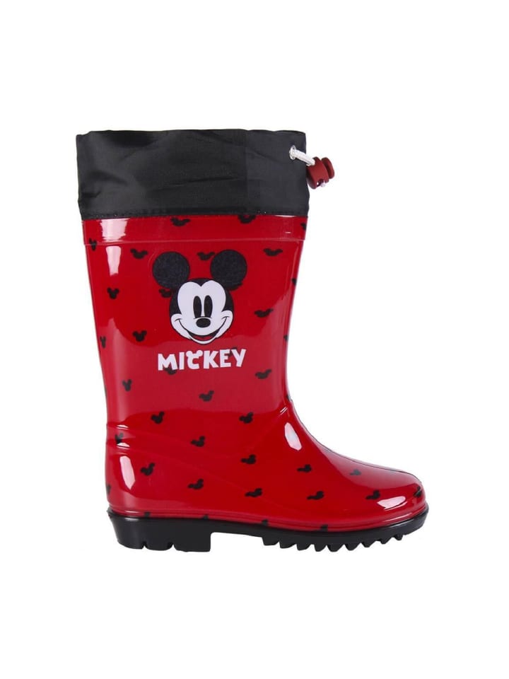 Disney Mickey Mouse Disney Mickey Maus Wasserdichte Stiefel Regenstiefel Gummistiefel in Rot günstig kaufen