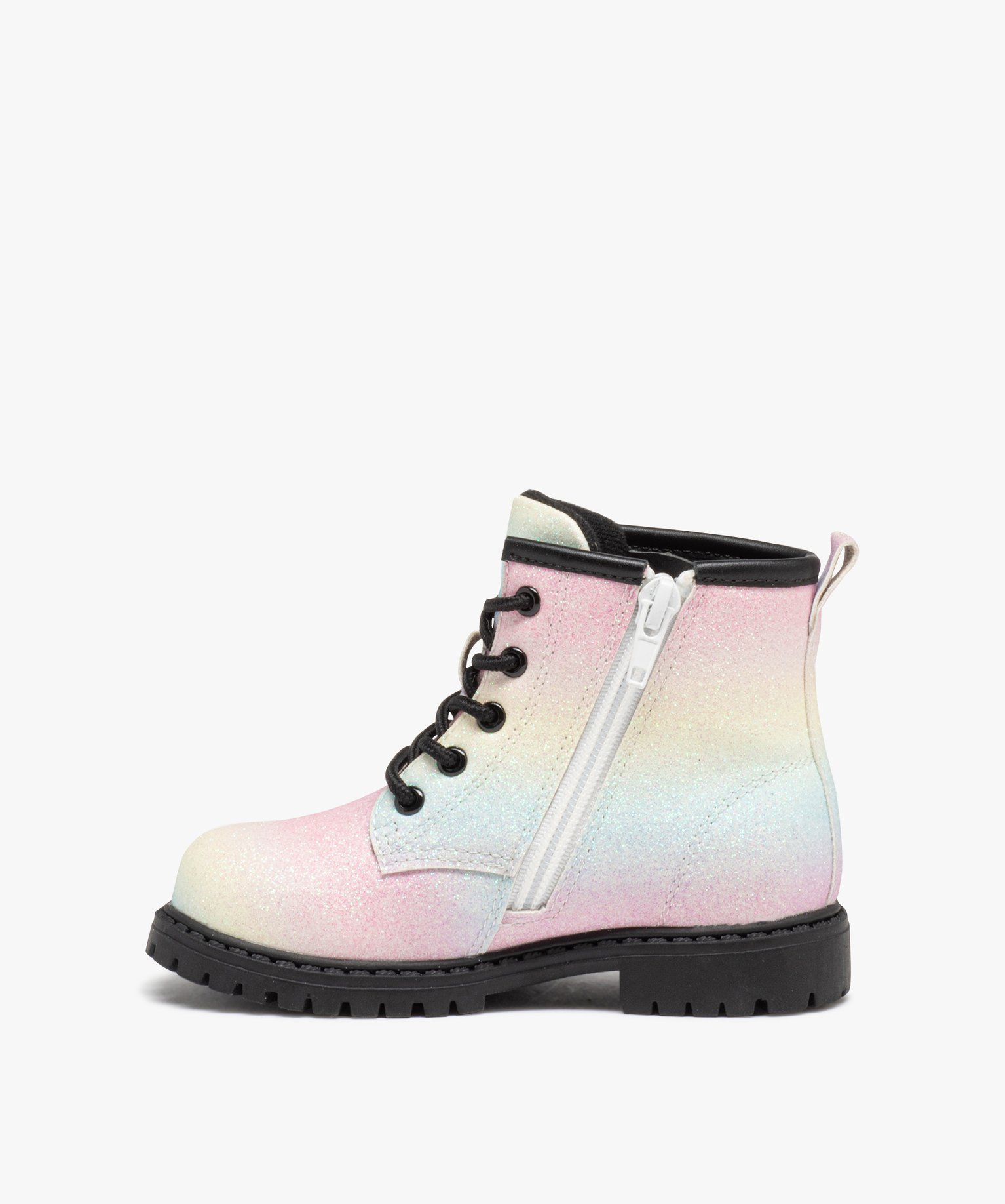 Boots à paillettes arc-en-ciel et semelle crantée fille multicolore | GEMO