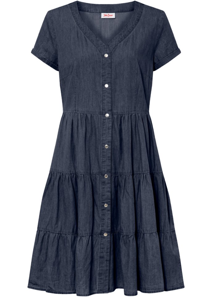 Kurzes Jeanskleid mit Knopfleiste