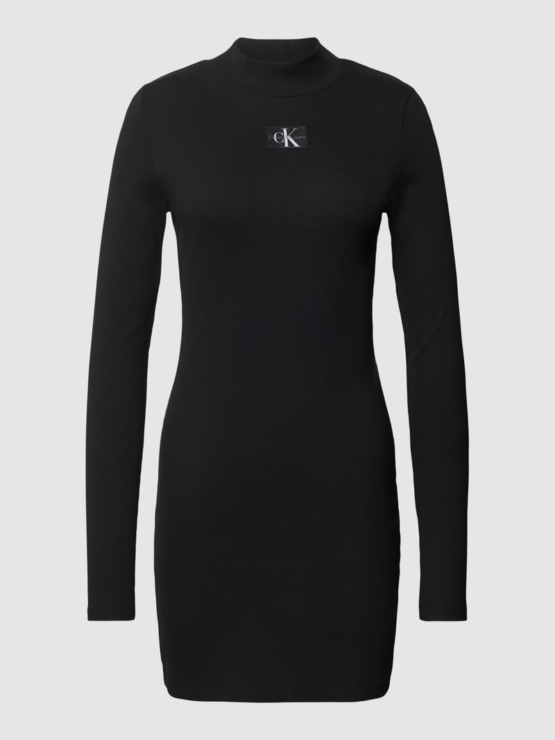 Minikleid mit Feinripp in black