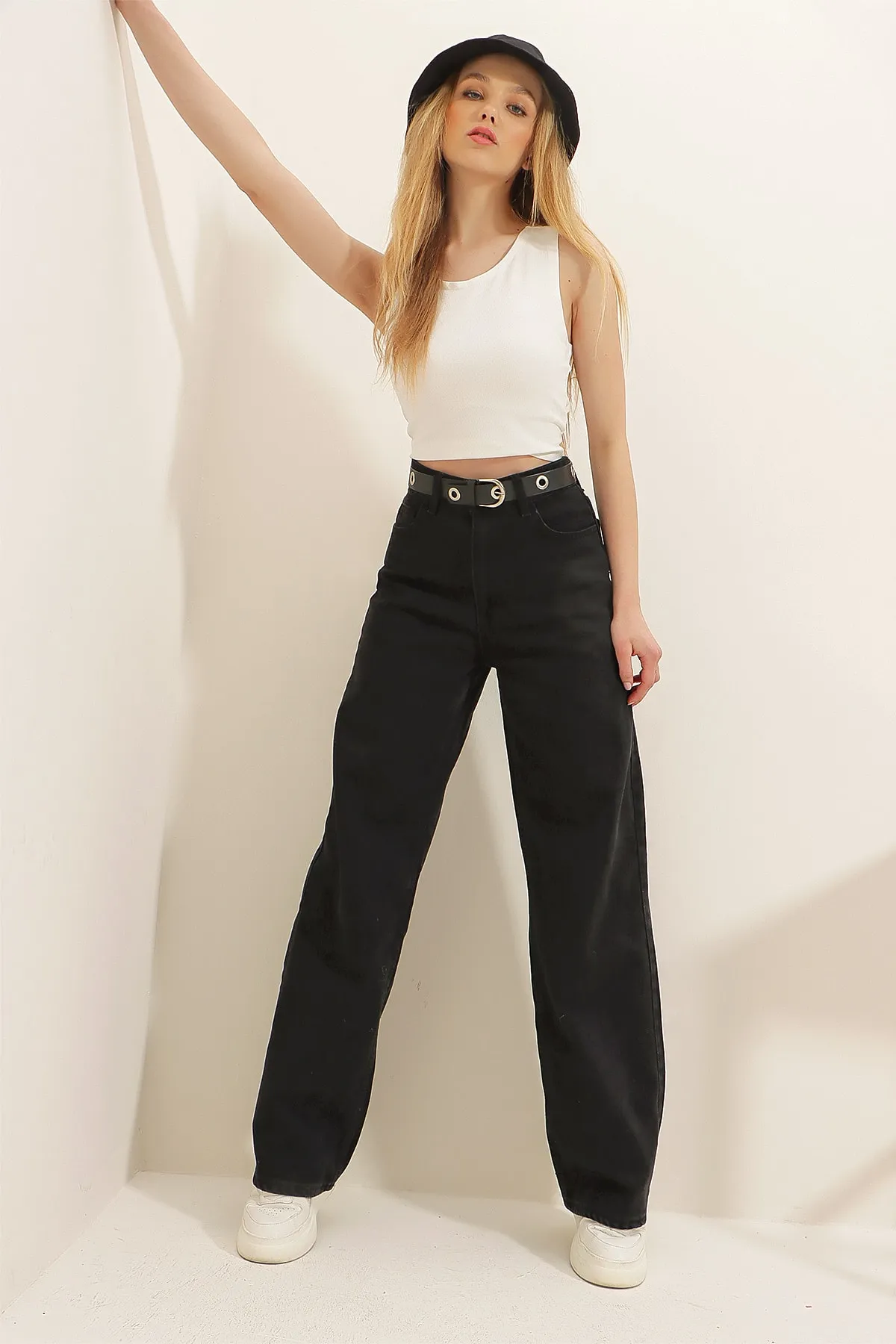 Trend Alaçatı Stili  Jeans - Schwarz - Wide Leg