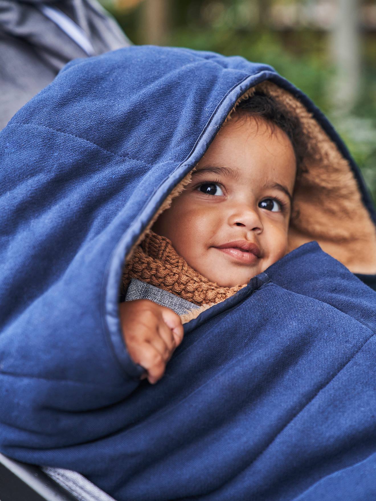 Vertbaudet Sweat-Fußsack für Kinderwagen Oeko-Tex - nachtblau