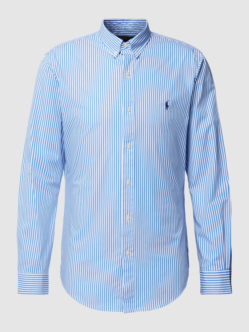 Slim Fit Freizeithemd mit Button-Down-Kragen in hellblau