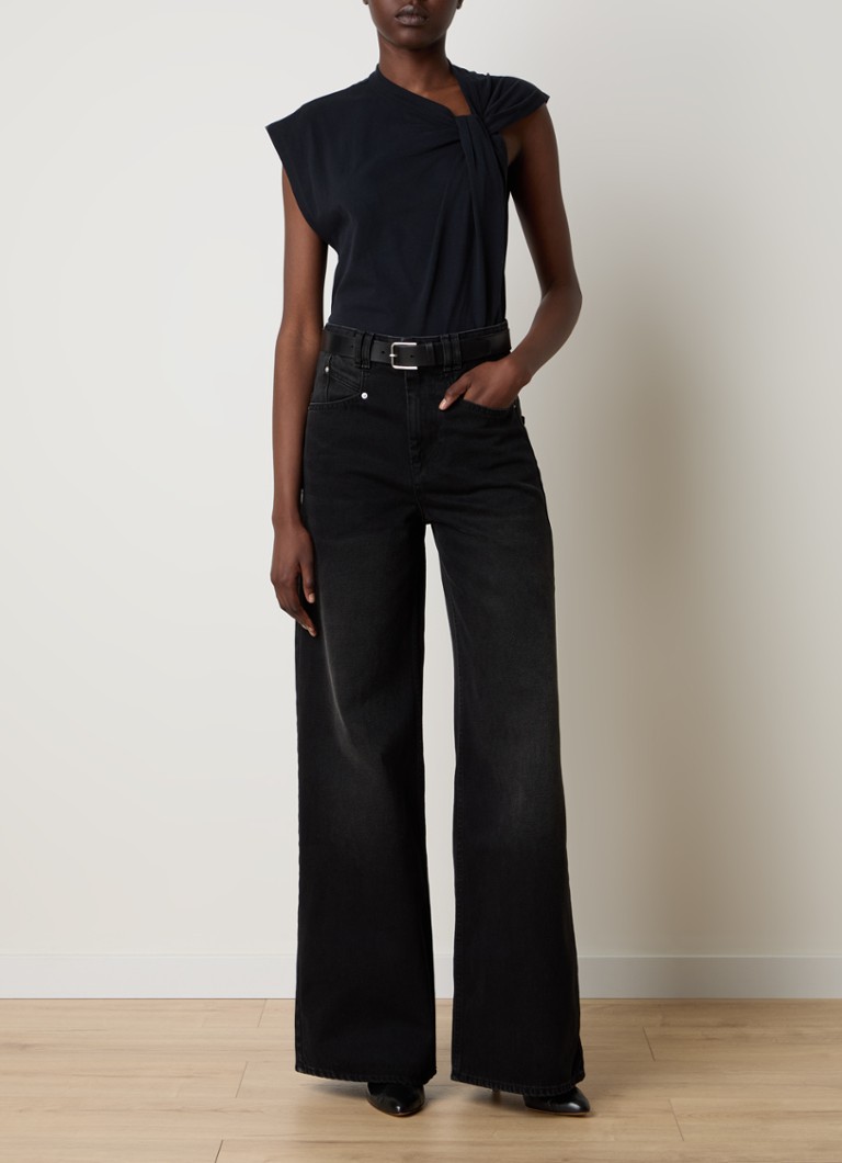 T-shirt Isabel Marant Nayda in cotone biologico con scollo asimmetrico