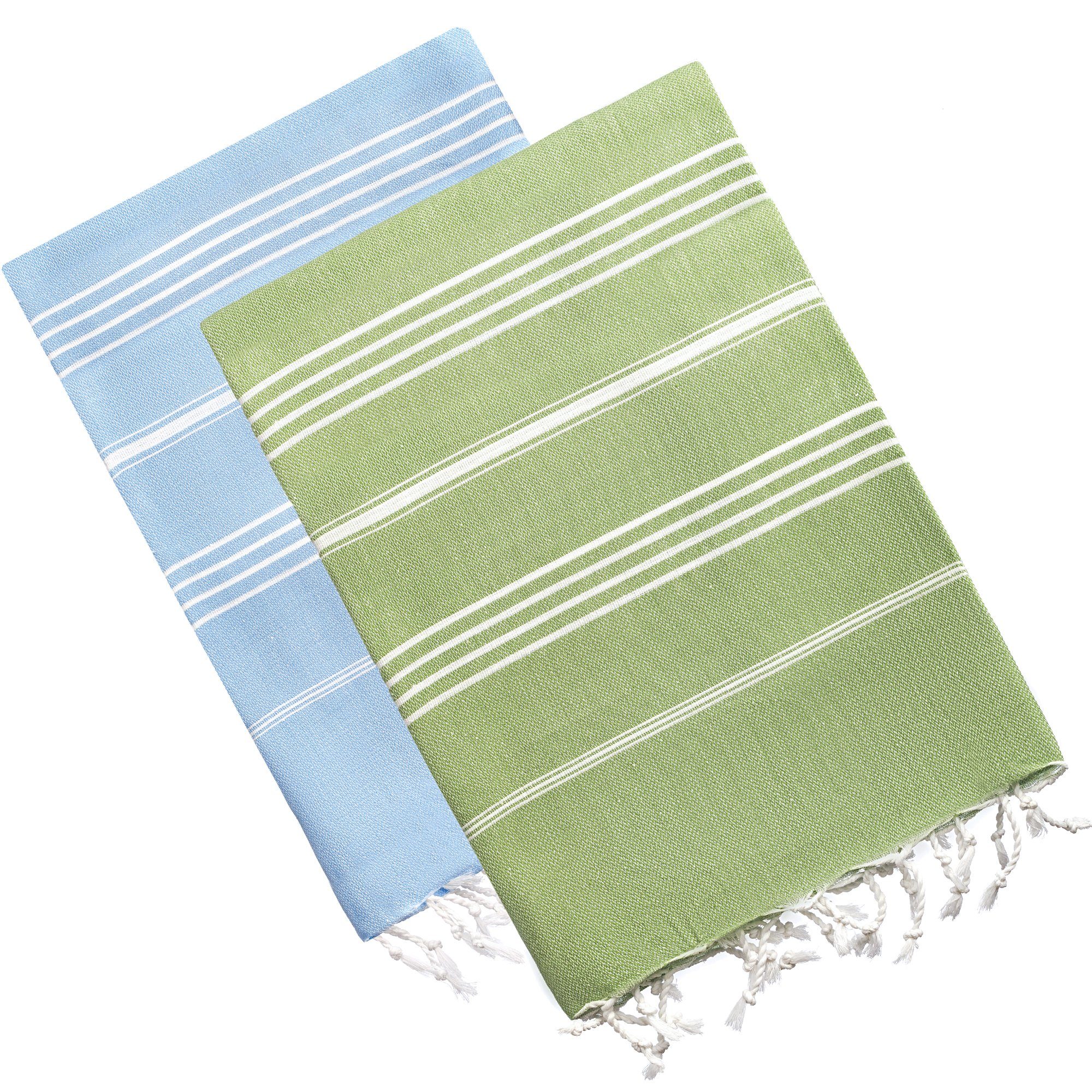 Turquoise Home Hamamtuch Signature 2'er SET Strandtuch Saunahandtuch 100x180cm XL, 100% Baumwolle