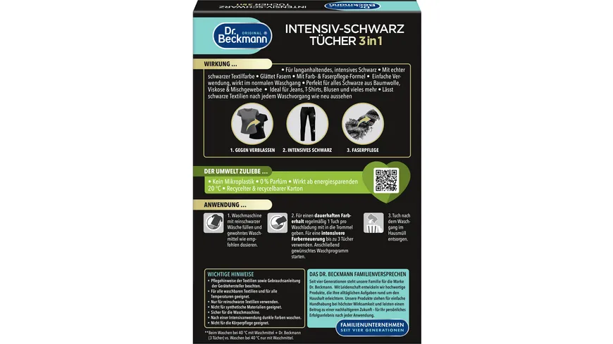 Dr. Beckmann Intensiv-Schwarz Tücher 2in1