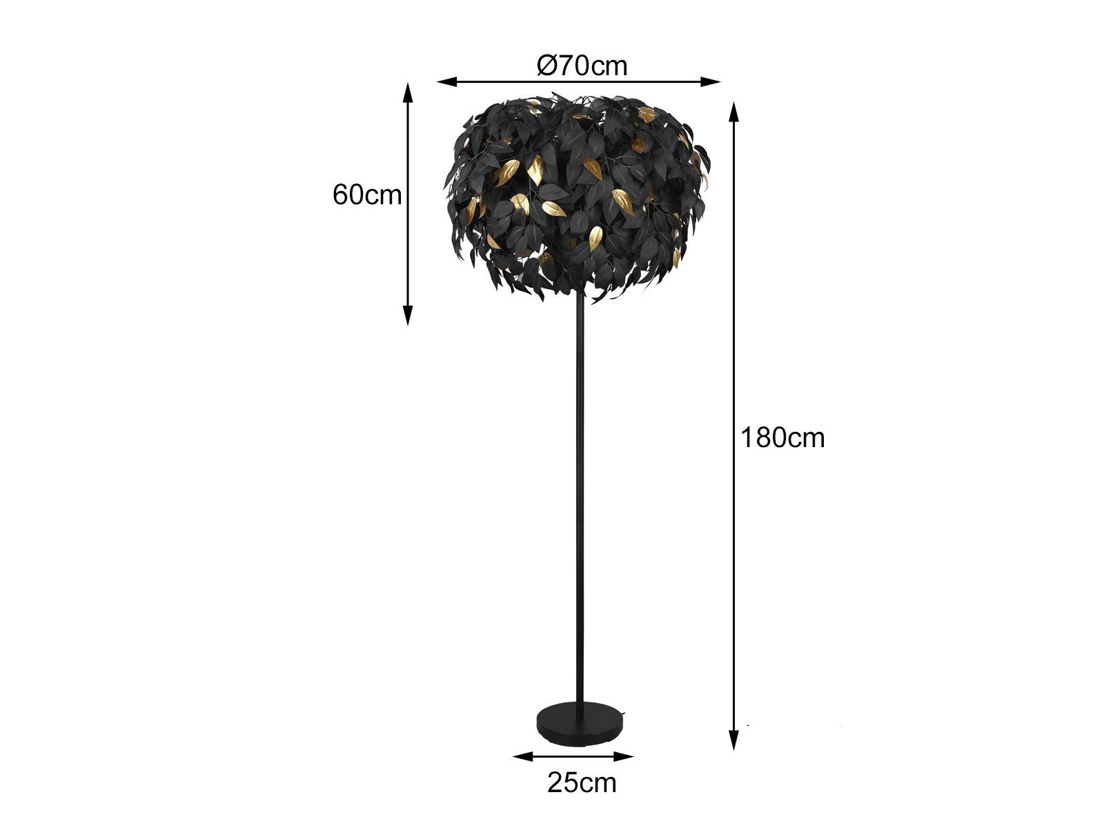 meineWunschleuchte LED Stehlampe, Dimmfunktion, LED wechselbar, Warmweiß, ausgefallene moderne Desig-ner skandinavisch Schwarz, dimmbar H: 180cm