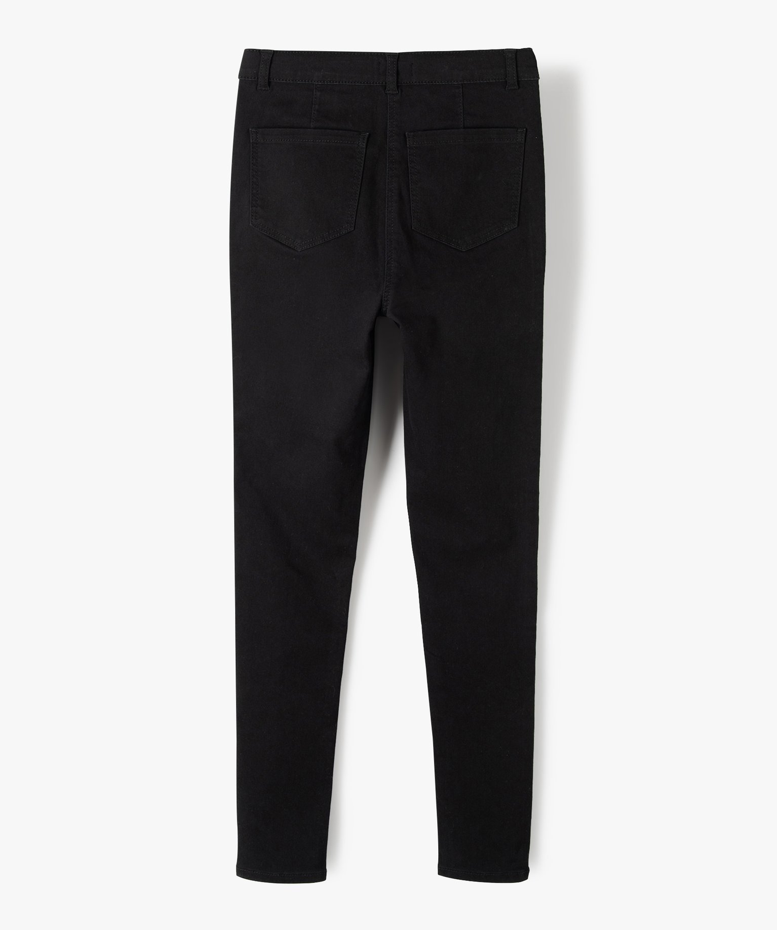 Pantalon fille coupe Ultra Skinny taille haute noir | GEMO