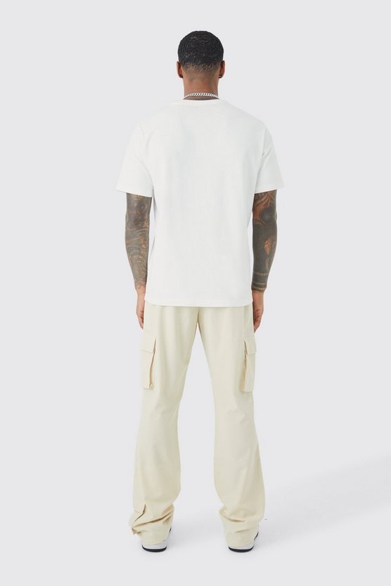 Slim-Fit Stretch Cargo-Hose mit Kontrast-Naht