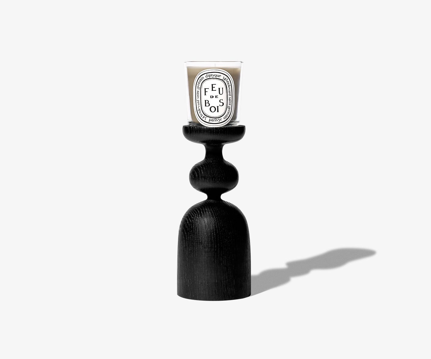 Bougeoir Pilier Noir - Pour bougie modèle classique
