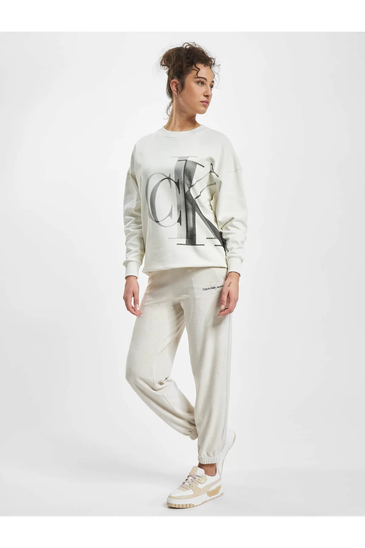 Calvin Klein  Damen Calvin Klein Jeans Monogramm Frottee-Jogginghose