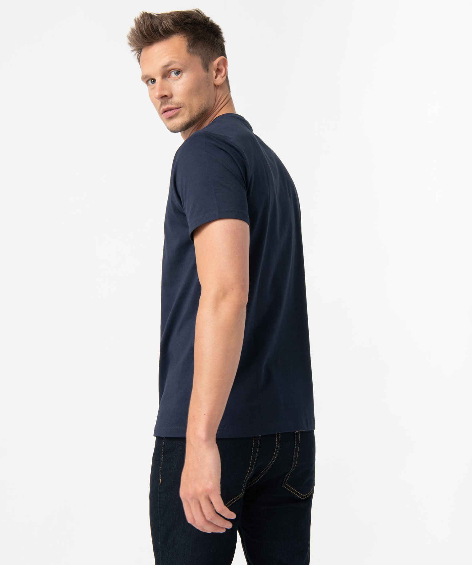Tee-shirt homme avec message spécial Nol bleu fonce | GEMO