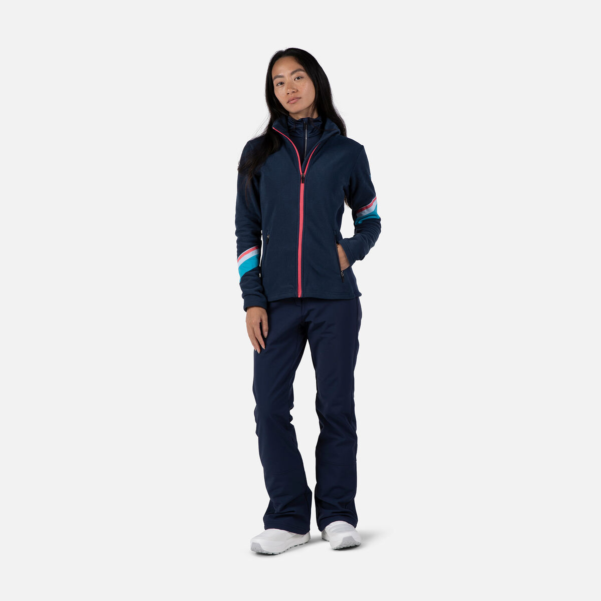 Damenfleecejacke mit durchgehendem Reißverschluss Strawpile