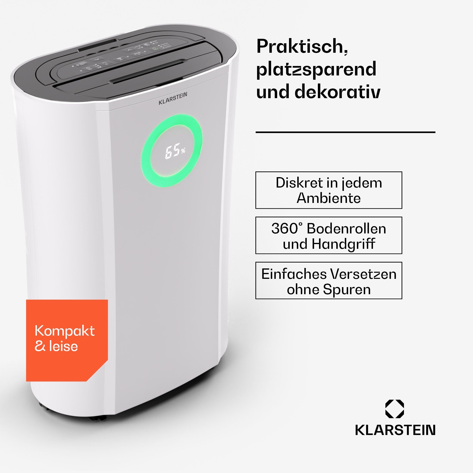Klarstein Luftentfeuchter DryFy Pro Connect 20 Luftentfeuchter WiFi, elektrisch 20l/d 4 L Wasser Tank Wifi App