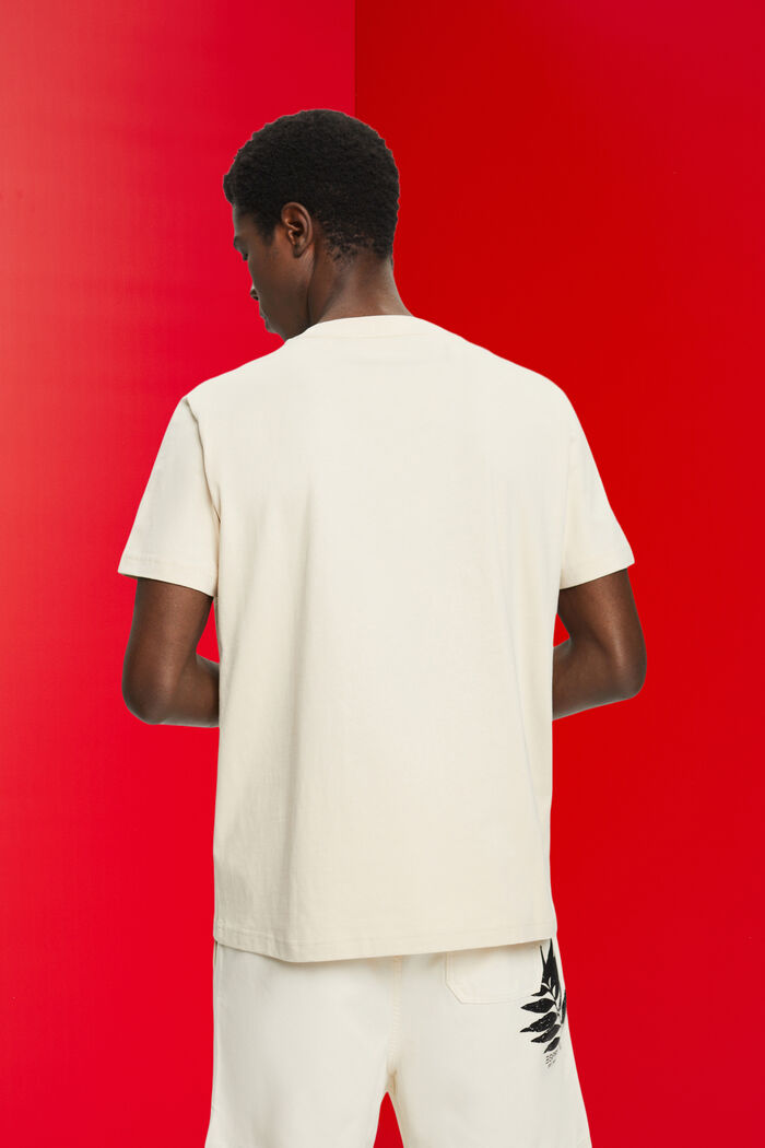 Baumwoll-T-Shirt mit Print auf der Brust