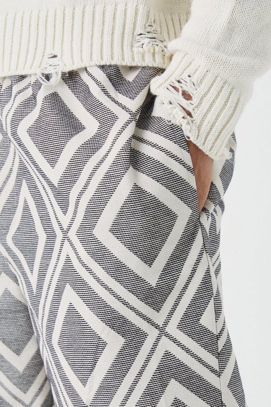 Tall lockere Jacquard-Hose mit elastischem Bund