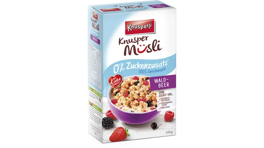 Knusperli Müsli Waldbeer ohne Zuckerzusatz 525 g