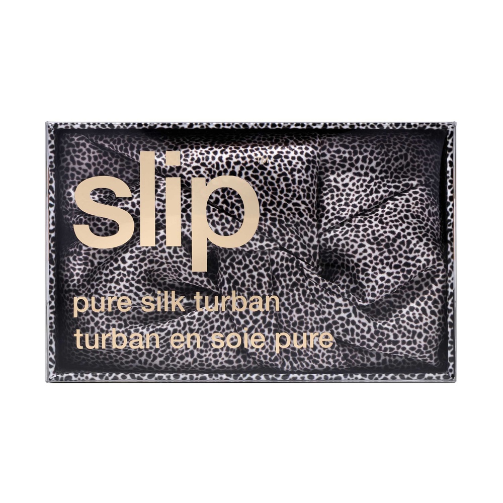 slip turban pure soie slip - léopard turban