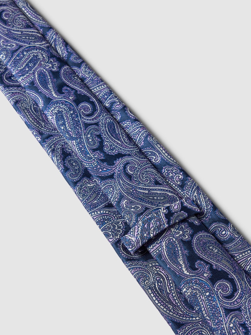 Krawatte aus Seide mit Allover-Muster (7,5 cm) in aubergine