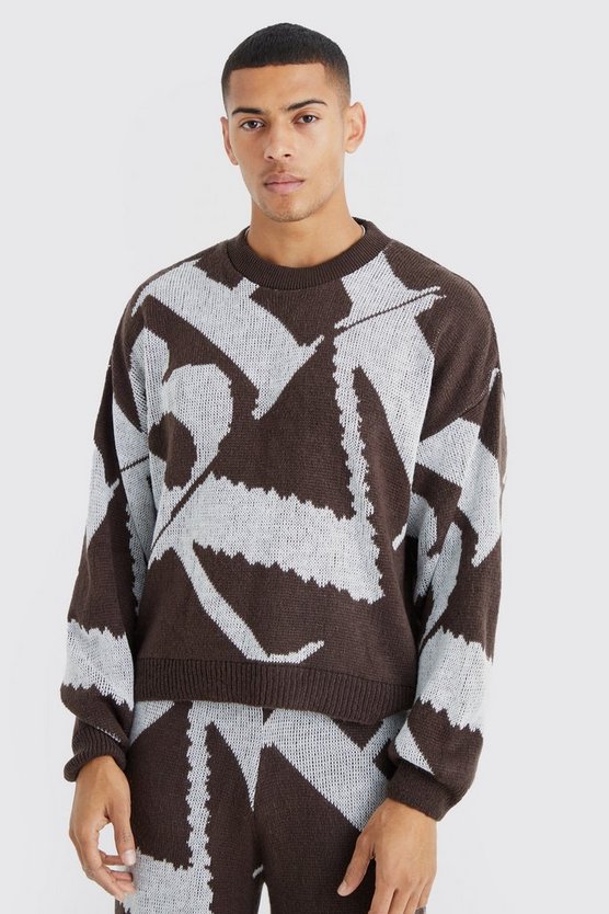 Kastiger Jacquard-Pullover