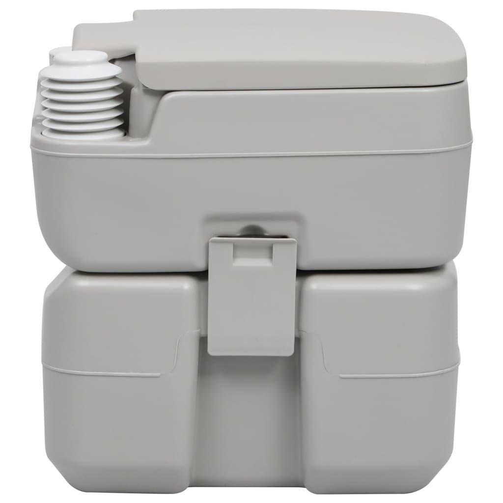 vidaXL Campingtoilette Tragbare Campingtoilette Grau 20 10 L